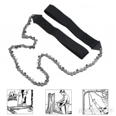 ESYNIC 24 Inch Survival Hand Pocket Gear Chain Saw with 33pcs Serrated + Flintstone + 9 Inch Paracord Bracelet Emergency Self-Rescue Tool Kit for Outdoor Camping